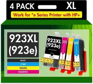 Ennovor 923XL 923 8130e Ink Cartridges Combo Pack: Replacement for HP Ink 923e 923 923XL for HP923 OfficeJet Pro 8130e 8135e 8139e 8138e 8122e 8120 8124e 8125e 8130 8132e 8134e Printer