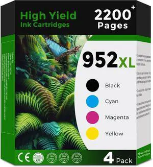 Ennovor 952XL Ink Cartridge Combo Pack Compatible for HP 952 XL HP952 HP952XL to Officejet Pro 8710 7740 8720 8702 8210 7720 8715 8730 8740 8216 8725 8200 Printers (Black Cyan Magenta Yellow 4-Pack)