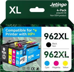 Ennovor 962xl Ink Cartridges Combo Pack for HP 962XL Black and Color Replacement for HP OfficeJet Pro 9010e 9015e 9010 9012 9015 9018e 9025e Printers (4-Pack Black Cyan Magenta Yellow)