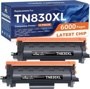 Ennovor Compatible TN830XL Toner Replacement for Brother TN830XL TN830 XL Toner use with HL-L2460DW HL-L2405W HL-L2480DW HL-L2400D MFC-L2820DW MFC-L2820DW XL DCP-L2640DW Printer (2 Pack Black)