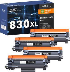 Ennovor TN830XL Toner Cartridges Replacement for Brother TN 830XL TN830 TN830 XL Toner Work for Brother HL-L2460DW DCP-L2640DW HL-L2405W MFC-L2820DW HL-L2480DW HL-L2400D Printer 4PK (High Yield)