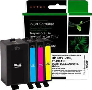 Clover Remanufactured Ink Cartridges Replacement for HP T0A39AN (HP 902XL/902) | Black XL, Cyan, Magenta, Yellow 4 PK