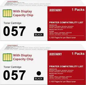 Ennovor Compatible 057 Toner Cartridge with Display Capacity Chip Replacement for Canon 057 057H CRG-057 Works with Canon imageCLASS MF455dw MF445dw LBP226dw LBP227dw LBP228dw Printer(057 Black x2 )