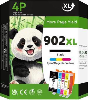 Ennovor 902 Compatible 902xl Ink Cartridges for HP Printers Replacement for HP 902xl Ink Cartridges Combo Pack 4 Pack Black and Color Cyan Magenta Yellow Works for OfficeJet Pro 6978 6968 6958 6970
