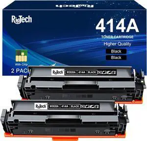 Ennovor 414A 414X Black Toner Cartridge - with Chip Replacement for HP 414A 414X W2020A,for HP Color Laserjet Pro MFP M479fdw M479fdn M479fdw M454dw M454dn Printer Ink, 2 Pack No Fading,No Streak