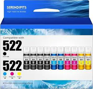 Ennovor 522 Ink Refill Bottles ET-2800 ET-4800 ET-2400 Replacement for 522 Ink Refill Bottles for ET2400 ET2800 ET4800 ET-2803 ET-2720 ET-2840 ET-4700 ET4810 ET2803 ET2720 2800 2400 4800 Printer