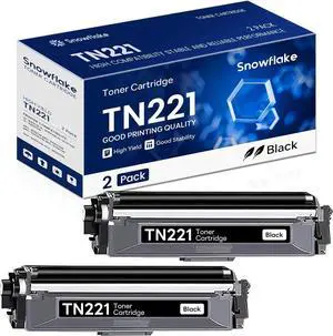 Ennovor TN-221 TN221BK Black Toner Cartridge 2 Pack Compatible TN-221BK Replacement for Brother TN221 TN-221BK HL-3170CDW HL-3180CDW MFC-9340CDW Toner Printer.