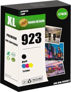 Ennovor 4 Pack 923E High Yield Ink Cartridge Replacement for OfficeJet 8122e OfficeJet Pro 8135e 8138e 8139e Printers