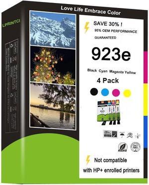 Ennovor High Pages 923 923e Ink Cartridges Use for HP Printers OfficeJet Pro 8130 8135e 8138e 8139e 8120 8123 8122e OfficeJet Pro 8135e and 8139e Wireless All-in-One 4-Pack (Cyan Magenta Yellow Black)
