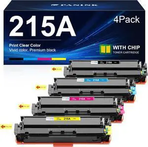 Ennovor Compatible 215A Toner Cartridges with Latest Chip, Replacement for HP 215A Toner Cartridges 4 Pack,W2310A Work with HP Color Pro MFP M182nw,MFP M183fw,M182 M183 M155 Printers