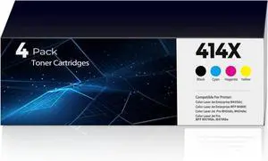 Ennovor 414X Toner Cartridges Replacement Pro MFP M479fdw M454dw for HP 414A 414X Toner (with Chip) W2020A W2020X Works for Pro M479fdn M454dn M479 M454 Printer 4Pack(1BK+1C+1M+1Y)