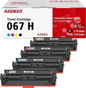 Ennovor 067H 067 H Toner Cartridge Set Compatible for Canon MF656Cdw MF654Cdw MF653Cdw LBP632Cdw LBP633Cdw MF650 LBP630 Printers High Capacity 3130 & 2350 Pages ( 4 Pack, BK/C/M/Y)