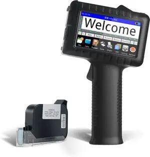 JWM Handheld Inkjet Printer, Multifunctional Handheld Inkjet Printer Gun with 42ml Quick-Dry Ink Cartridge for Outdoor Use, Ergonomic, 600DPI