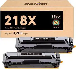 Ennovor 218X Black Toner Cartridges (No Chip) Replacement for HP 218X Black 218A W2180A W2180X Compatible for Pro MFP 3301fdw Pro 3201dw MFP 3301cdw MFP 3301sdw Printer (2-Pack)