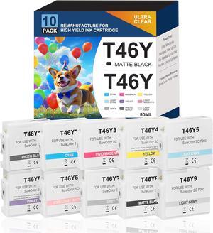 Ennovor T46 T46Y Ink Cartridge Ultrachrome PRO10 Replacement for T46Y100 T46Y200 T46Y300 T46Y400 T46Y500 T46Y600 T46Y700 T46Y800 T46Y900 T46YD00 Ink for SureColor P900 SC-P900 Printer Ink (10-Pack)