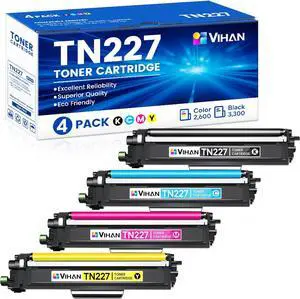 Ennovor TN-227BK/C/M/Y Replacement for Brother TN227 High Yield Toner Cartridge 4 Pack MFC-L3770CDW MFC-L3750CDW HL-L3290CDW HL-L3270CDW Printer (TN-227BK/C/M/Y)