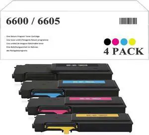 Ennovor 6600 6605 Toner Cartridge High Capacity use for 106R02225 106R02226 106R02227 106R02228 Toner Replacement for 6600 6600N 6600DN WorkCentre 6605 6605N 6605DN
