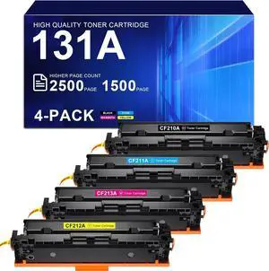 Ennovor 131A Toner Cartridges 4 Pack Replacement for HP 131A 131X CF210A CF210X Toner Work with Pro 200 M251n M251 nw, Color Pro 200 MFP M276n M276nw Printer (Black,Cyan,Magenta and Yellow)