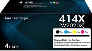 Ennovor 414X 414A Toner Cartridges 4 Pack High Yield Replacement for 414X W2020X W2020A Work for Color Pro MFP M479fdn M479fdw M454dw M454dn M454 M479 Printer Ink with Chip (Black Cyan Yellow Magenta)