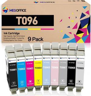 Ennovor Remanufactured Ink Cartridge Replacement for T0961 T0962 T0963 T0964 T0965 T0966 T0967 T0968 T0969 Ink Cartridge for T096 96 Ink for Stylus Photo R2880 Printer (9 Pack)