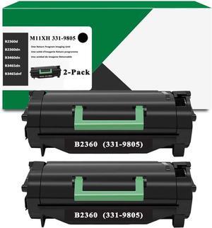 Ennovor 2 Black 2360 2360dn b2360dn Toner Cartridge for Dell b3460dn Toner for Dell 2360dn Toner Cartridge M11XH 331-9805 High Yield Toner