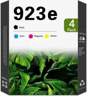 Ennovor 923e Ink Cartridge Combo Pack (4-Pack, Black/Cyan/Yellow/Magenta) Compatible 923e Ink Replacement for HP 923e Ink use with OfficeJet 8122e OfficeJet Pro 8135e 8138e 8139e Printer