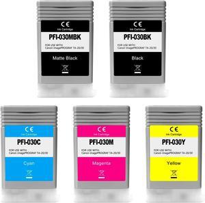 Ennovor PFI 030 PFI-030 Ink Cartridge Compatible PFI-030MBK PFI-030BK PFI-030C PFI-030M PFI-030Y Replacement for Canon imagePROGRAF TA-20 TA-30 TM-240 TM-340 Printer