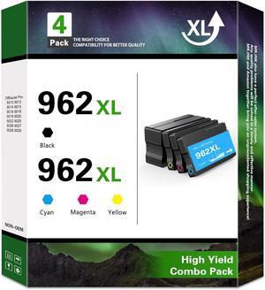 Ennovor 962XL Ink Cartridges 4 Pack Compatible for 962 Black Color 962XL for OfficeJet Pro 9010 9015 9025 9010 9012 9015 9018 9020 9022 9022 9028