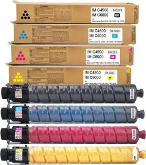 Ennovor High Yield IM C4500 IM C6000 Toner Cartridge IMC4500 IMC6000 Toner Replacement for IM C4500 IM C5500 IM C6000 Printers(842279 842280 842281 842282)