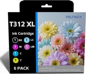 Ennovor 6-Pack 312XL Remanufactured Ink Cartridges Replacement for T312 XL 312XL Ink Comptible for Expression Photo XP-8500 XP-8600 XP-15000 Printer