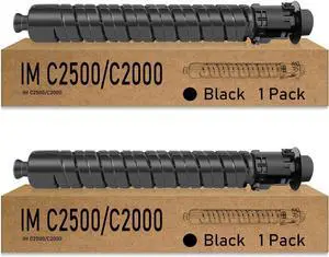 Ennovor Remanufactured IM C2500 C2000 Toner Cartridge Replacement for Ricoh 842307 for Ricoh Lanier Savin IMC2500 IMC2000 Printer2×Blcak,2-Pack
