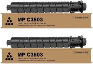 Ennovor Remanufactured MP C3503 C3504 841813 Toner Cartridge Replacement for Ricoh Aficio Lanier Savin MP C3503 C3003 C3504 C3004 Printer (Black,2Pack)