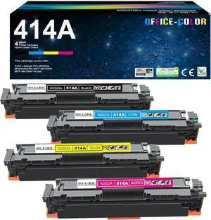 Ennovor 414A Toner Cartridges 4 Pack Replacement for HP Color Laserjet Pro MFP M479fdw MFP M479fdn, Enterprise MFP M454dw M454dn M480f M479 M454 Printer Ink (Black,Cyan,Magenta,Yellow)