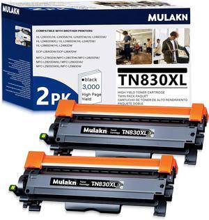 Ennovor TN830 TN830XL Compatible for Brother TN830XL TN830 TN 830 Toner Cartridges Use with HL-L2460DW DCP-L2640DW HL-L2480DW HL-L2400D HL-L2405W MFC-L2820DW Printer (2 Black)
