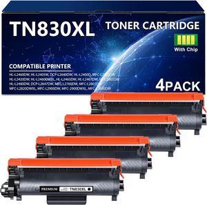 Ennovor TN830XL Toner Cartridge Replacement for Brother TN830XL TN830 XL Toner Compatible with HL-L2460DW HL-L2405W HL-L2400D HL-L2480DW MFC-L2820DW MFC-L2820DW XL DCP-L2640DW Printers (Black, 4Pack)