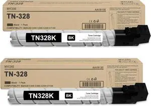 Ennovor 2 Pack Compatible TN-328 Black Toner Cartridge: TN328 TN328K AAV8130 Replacement Toner Cartridge for Konica Minolta Bizhub C300i C360i C250i C7130i Printer, 28,500 Pages Each