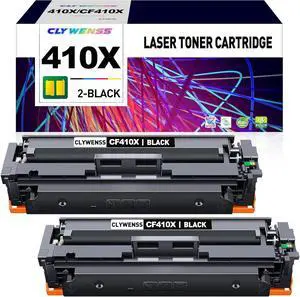 Ennovor 410X Black Toner Cartridge Replacement for HP 410X CF410X 410A CF410A for Color Pro M452dn M452dw M452nw MFP M477fdw M477fdn M477fnw M377dw Printer (2-Pack)