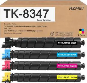 Ennovor High Yield TK8347 TK-8347 TK8349 TK-8349 Toner Cartridge Remanufactured Compatible for Kyocera TASKalfa 2552ci 2553ci Copystar CS-2552ci CS-2553ci Printer (TK-8347K TK-8347C TK-8347M TK-8347Y)