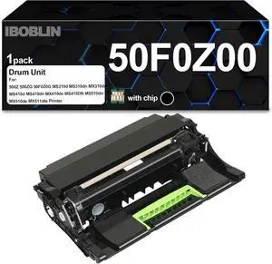 Ennovor 50F0Z00 Imaging Unit Toner Replacement for Lexmark 50F0Z00 500ZG 500Z Drum Unit MS310d MS310dn MX310dn MS410d MS410dn MX410de MS415DN MS510dn MX510de MX511dte Printer(1pack,Blackwith Chip)