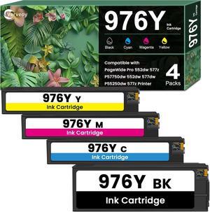 Ennovor 976Y Ink Cartridge 4PK Replacement for HP 976Y L0R08A L0R06A L0R05A L0R07A Remanufactured for Pagewide Pro 552dw 552dn 577dw 577z Managed P55250dw P57750dw (Black, Cyan, Magenta, Yellow)