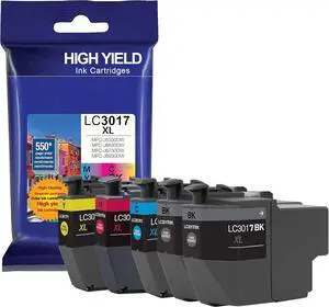 Ennovor LC3017 XL Ink Cartridges (5-Pack) Black/Cyan/Magenta/Yellow - Compatible for Brother Printer High Yield Replacement for Brother MFC-J5330DW MFC-J6530DW MFC-J6730DW MFC-J6930DW