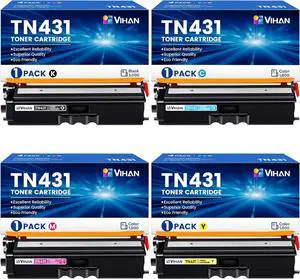 Ennovor TN431 TN-431 Toner Cartridge 4 Pack Replacement for Brother TN-431BK TN-431C TN-431M TN-431Y HL-L8260CDW HL-L8360CDW MFC-L8610CDW MFC-L8900CDW HL-L8360CDWT