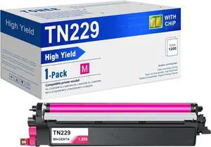 Ennovor TN229 Magenta Toner MFC-L3780CDW MFC-L3720CDW Toner Cartridges Compatible Replacement for Brother TN229 TN229XLM Toner for HL-L3280CDW HL-L3220CDW HL-L3300CDW HL-L3295CDW Printer (1 Pack)