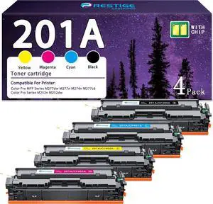 Ennovor 201A Toner Cartridges 4 Pack (Black, Cyan, Magenta, Yellow) Replacement for HP 201A High Yield for Color Pro MFP M277dw M252dw M252n M277n Printer | CF400A CF401A CF402A CF403A