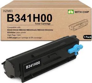 Ennovor High Yield B341H00 Toner Cartridge B341H00 Black Toner with Chip Compatible for Lexmark B3340 B3442 MB3442 Laser Printer 3,000 Pages