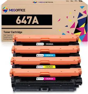Ennovor Compatible Toner Cartridge Replacement for HP 647A 648A CE260A CE261A CE262A CE263A for HP Laserjet CP4520 CP4025 CP4525 CP4025dn CP4025n CP4525dn CP4525n (Black, Cyan, Magenta, Yellow)