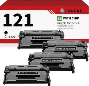121 Black Toner Cartridge Replacement for Canon 121 CRG-121 CRG121 Toner Cartridges for Canon imageCLASS D1620 D1650 Printer Ink (Black, 4-Pack)