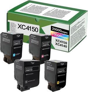 Ennovor XC4150 XC4140 Extra High Yield Toner Cartridge (BK:20000 Color:13000) Compatible for Lexmark XC4150 XC4143 XC4140 XC4153 Printer for Lexmark 24B6720 24B6717 24B6718 24B6719 Toner (4pack)