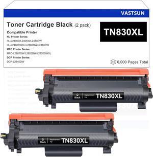 Ennovor TN830XL TN830 TN 830 Toner Replacement Compatible for Brother TN830XL Toner use for HL-L2460DW HL-L2405W HL-L2400D HL-L2480DW MFC-L2820DW MFC-L2820DW XL DCP-L2640DW Printer (Black, 2 Pack)