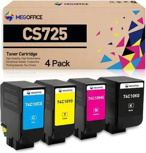 Ennovor Compatible Toner Cartridge Replacement for Lexmark CS720 CS725 CX725 Toner 74C10K0 74C10C0 74C10Y0 74C10M0 for Lexmark CS720de CS720dte CS725de CS725dte CX725de CX725dte (BCMY,4 Pack)